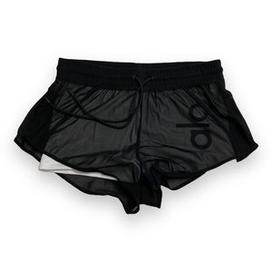 alo ambiance black & white runners short